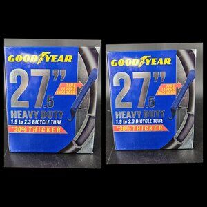 Goodyear Bicycle Bike Inner Tube 27.5" Schrader Valve 1.9 to 2.3 Heavy Duty 2 pk